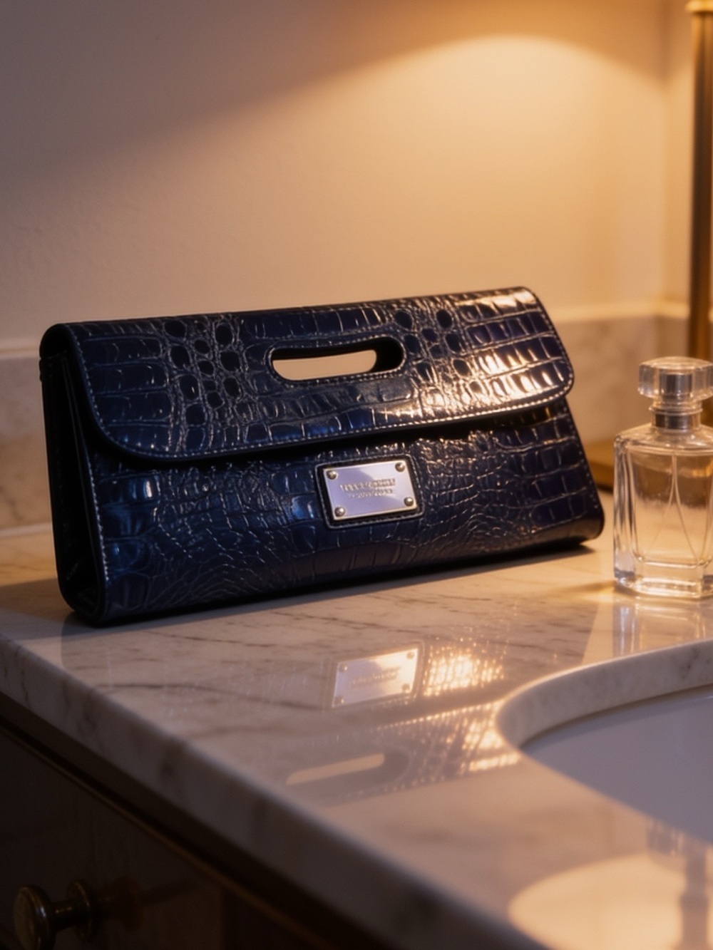 Nine West beautiful clutch,Crocodile,Croc,animal print Y2K,evening bag 12x7 NWOT